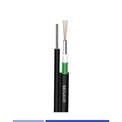comprar Cabo de fibra óptica aéreo monomodo 12 fibras 9/125um com mensageiro, revestimento PE GYXTC8S fabricação em linha