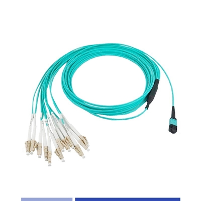 comprar 12 Fibra OM3 MTP® para LC Simplex Fibra Óptica Trunk Cable Feminino LSZH Cordão de Parche 1m fabricação em linha