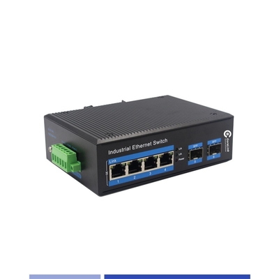 comprar Conversor de Fibra Industrial 10/100/1000M 2 SFP com 4 portas RJ45 Single-mode SMF Duplex 1310nm 20KM fabricação em linha