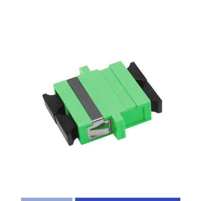 comprar Adaptador de Fibra Óptica Uni-modo SC/APC acoplador óptico duplex com flange Verde fabricação em linha