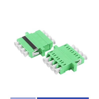 comprar Adaptador de Fibra Óptica LC APC Quad Optical Coupler com flange Verde fabricação em linha