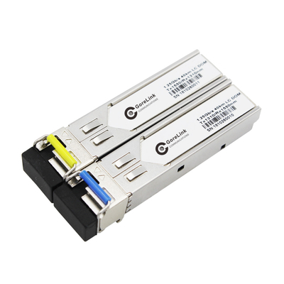 comprar Transceptor óptico Gigabit BIDI 20 km Modulo SFP de modo único de fibra dupla TX1310nm RX1550nm LC fabricação em linha