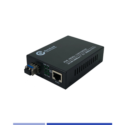 comprar Conversor de Fibra de Mídia 10/100/1000Mbps Single-mode SMF 1310nm Dual SFP Slot 20KM fabricação em linha