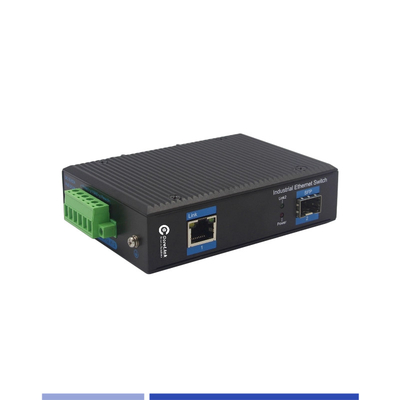 comprar Conversor de Fibra Industrial 10/100/1000M 1 SFP com 1 porta RJ45 Single-mode SMF Duplex 1310nm 20KM fabricação em linha