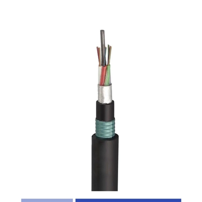 24 Cabos de fibra óptica de fibra exterior de modo único Cable de fibra óptica de enterro direto blindado PE GYTA53