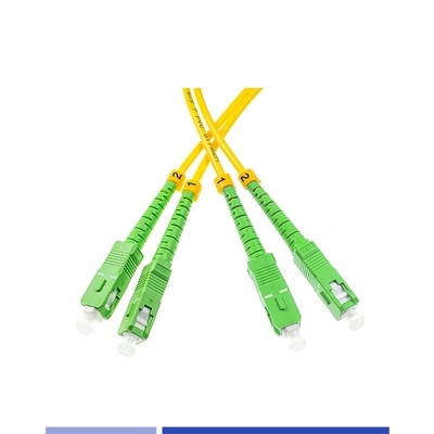 Cordão de ligação de fibra óptica, SC/APC-SC/APC, single-mode, duplex, LSZH, 3m, 2,0mm