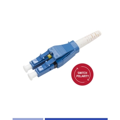 Uniboot LC UPC Conector de Fibra de Modo Único Duplex 3.0mm Polaridade Intercambiável