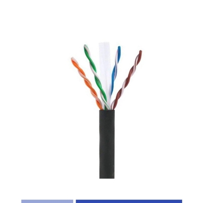UTP Outdoor Cat6 Cable 23AWG Solid Copper 4 Pair PE Jacket Negro 305Mtr