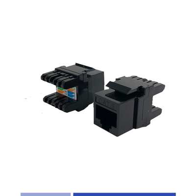 Cat6A Ethernet Keystone Coupler 180 graus Negro GoreLink Leve