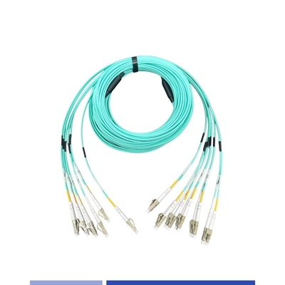 12 Núcleo OM3 LC Fibra Óptica Cable Trunk Duplex 25m LSZH Jaqueta