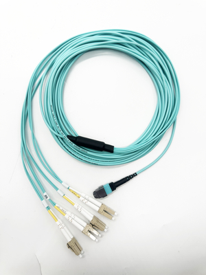 8 Núcleo OM3 MTP® para LC Fibra Óptica Trunk Cable Feminino Plenum Patch Cord 5m para data center de alta densidade